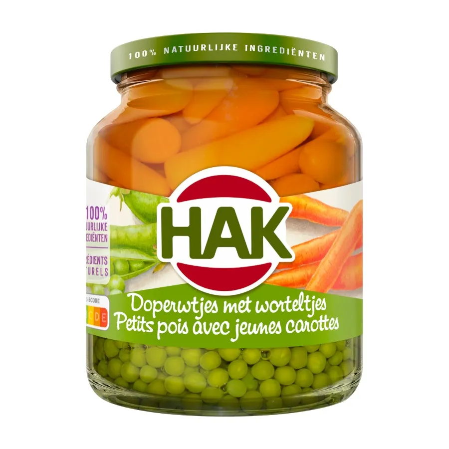 HAK DOPERWTEN + WORTELTJES GLAS
