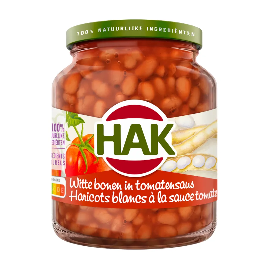 HAK WITTE BONEN IN TOMATENSAUS GLAS