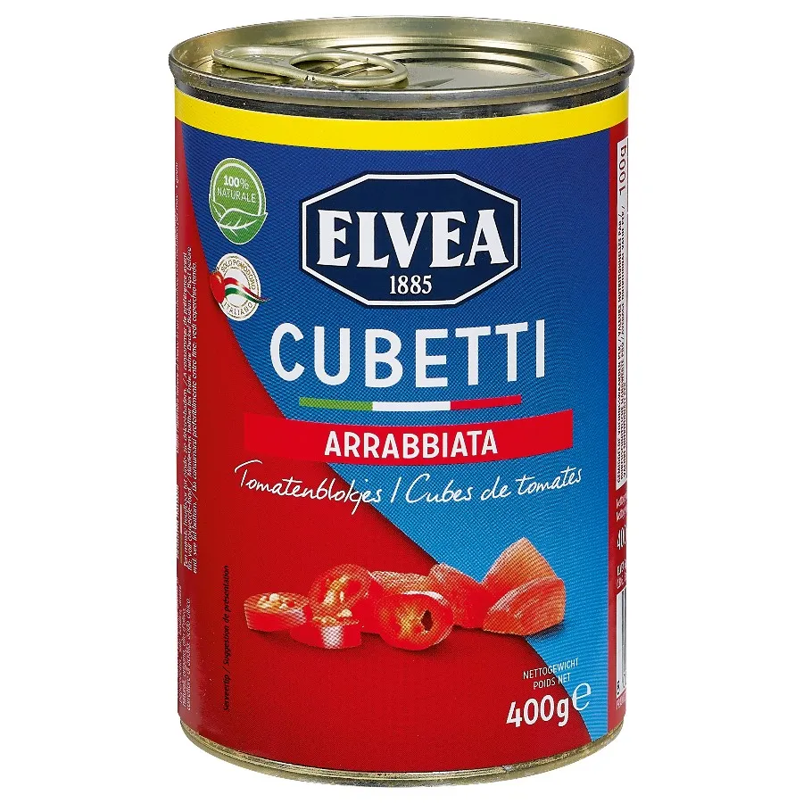 ELVEA CUBETTI TOMATENBLOKJES A L'ARRABBIATA BLIK