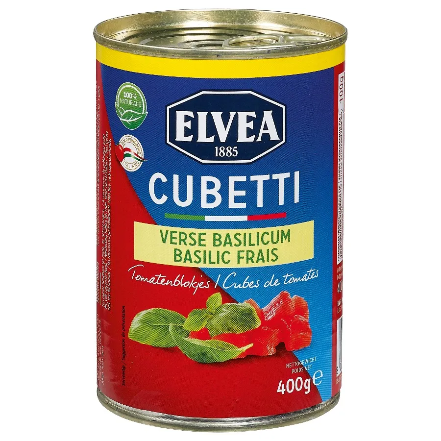 ELVEA CUBETTI TOMATENBLOKJES MET BASILICUM BLIK
