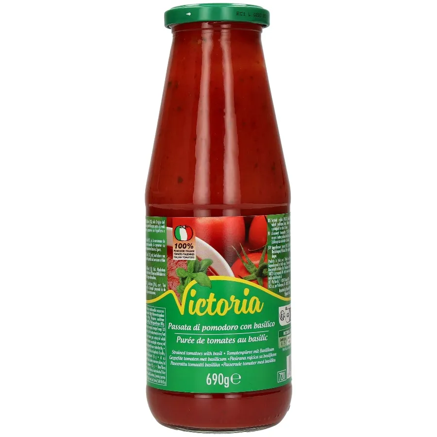 VICTORIA PASSATA TOMATEN MET BASILICUM GLAS