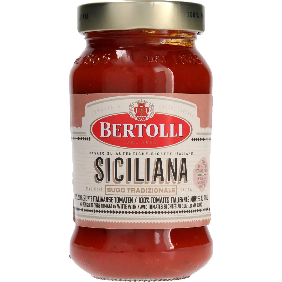 BERTOLLI SICILIANA PASTASAUS ZONGEDROOGDE TOMAAT