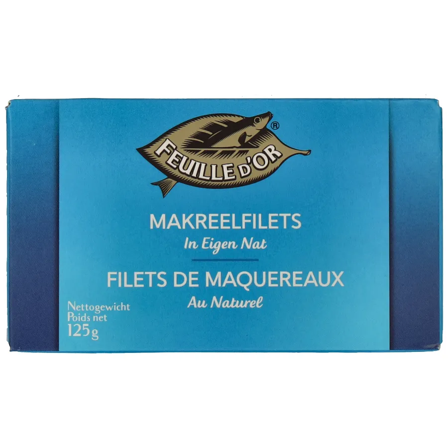 FEUILLE D'OR MAKREELFILETS IN EIGEN NAT BLIK