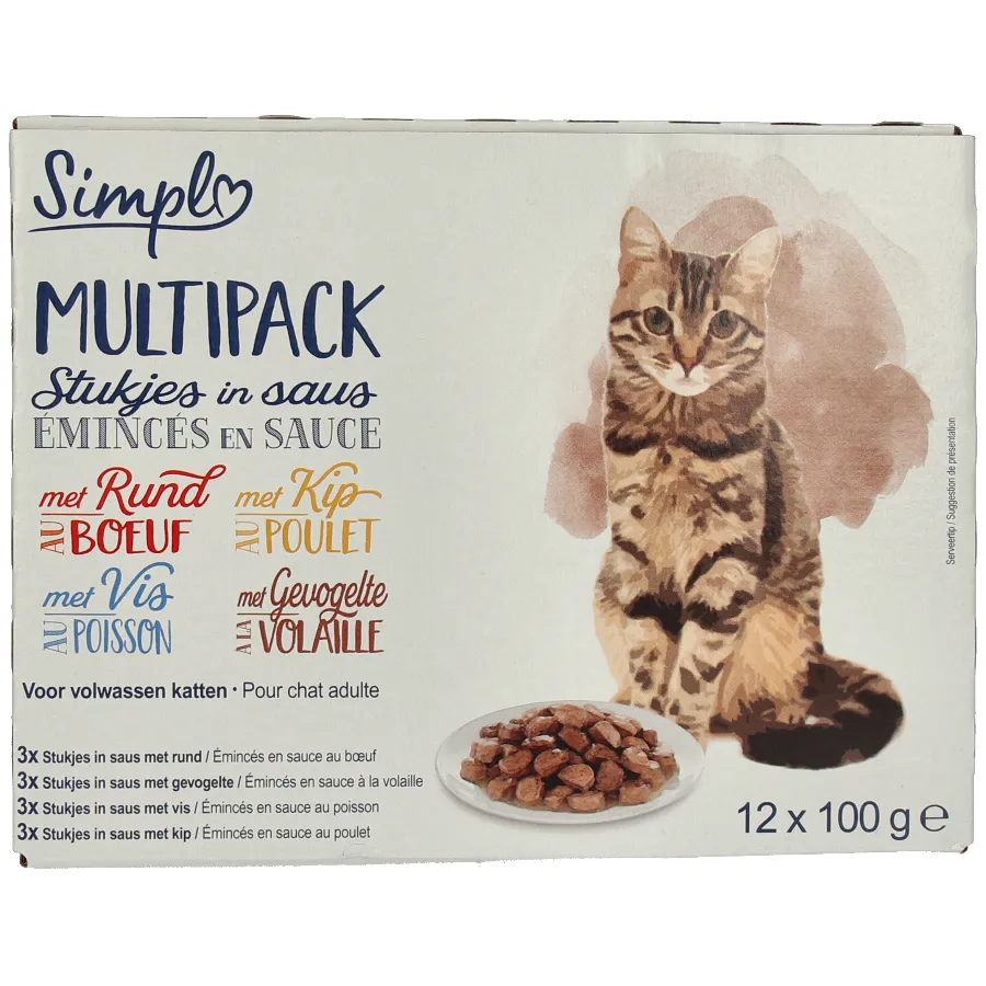SIMPL KATTENVOEDING MULTIPACK STUKJES IN SAUS