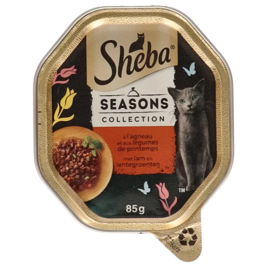 SHEBA KATTENVOEDING MET SAUS MET LAM EN LENTEGROENTEN ALU