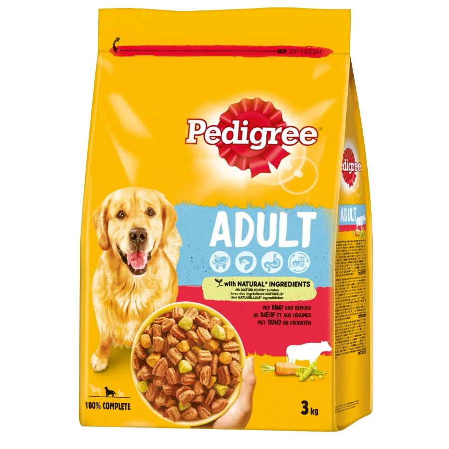 PEDIGREE DRY HONDENVOEDING ADULT MET RUND EN GROENTEN