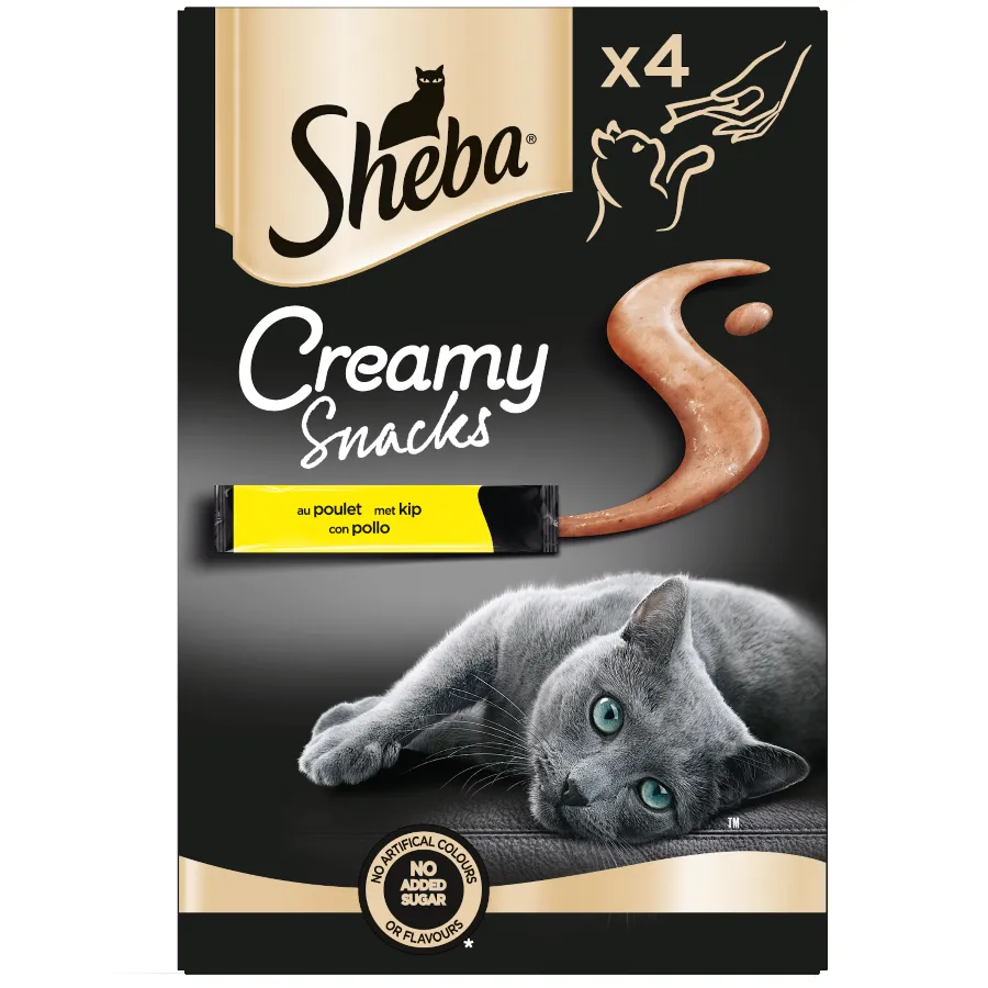 SHEBA KATTENVOEDING CREAMY SNACK MET KIP