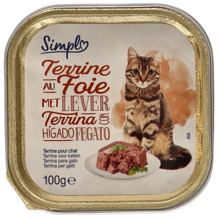 SIMPL KATTENVOEDING TERRINE MET LEVER ALU