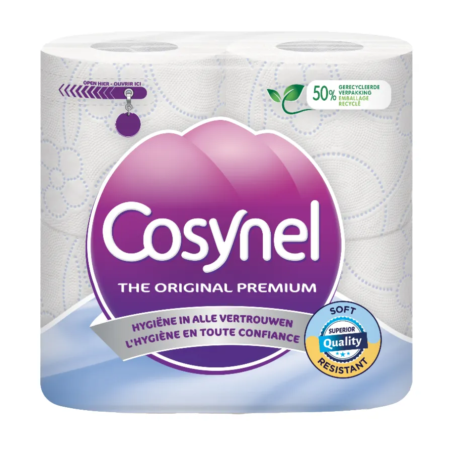 COSYNEL TOILETPAPIER DECOR BLAUW 3 LAAGS - 4 STUKS