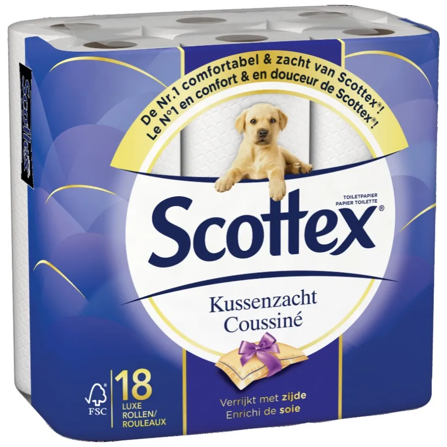 SCOTTEX TOILETPAPIER KUSSENZACHT 3 LAAGS - 18 STUKS