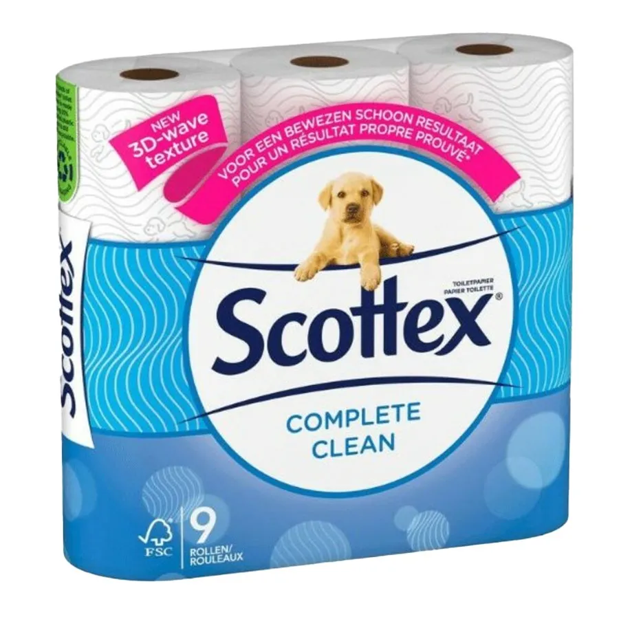 SCOTTEX TOILETPAPIER COMPLETE CLEAN - 9 STUKS