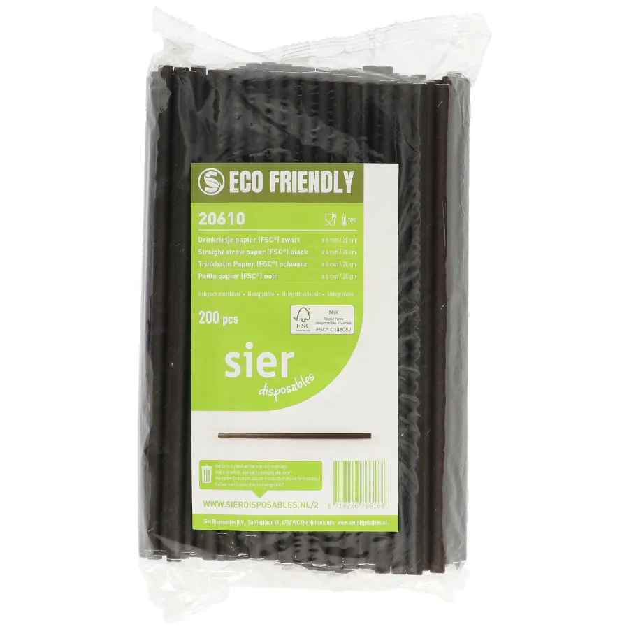 SIER RIETJES WEGWERP PAPIER ZWART - 200 STUKS