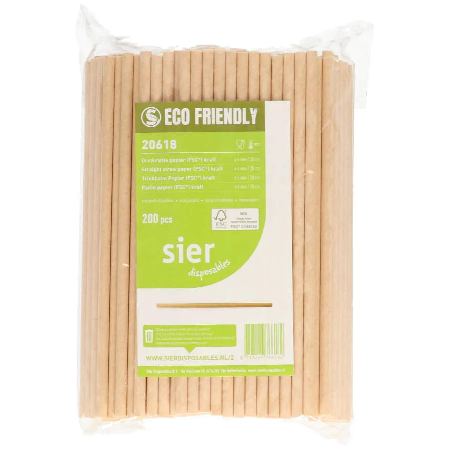 SIER RIETJES WEGWERP PAPIER KRAFT - 200 STUKS