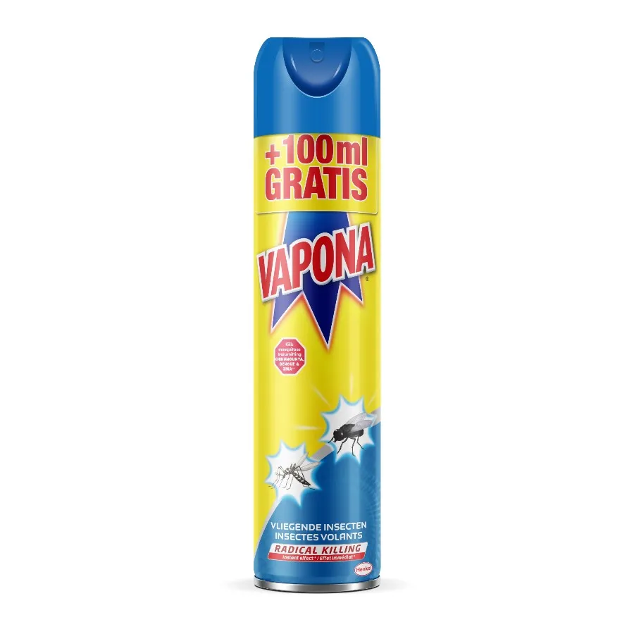 VAPONA SPRAY TEGEN VLIEGENDE INSECTEN 500ML + 100ML GRATIS