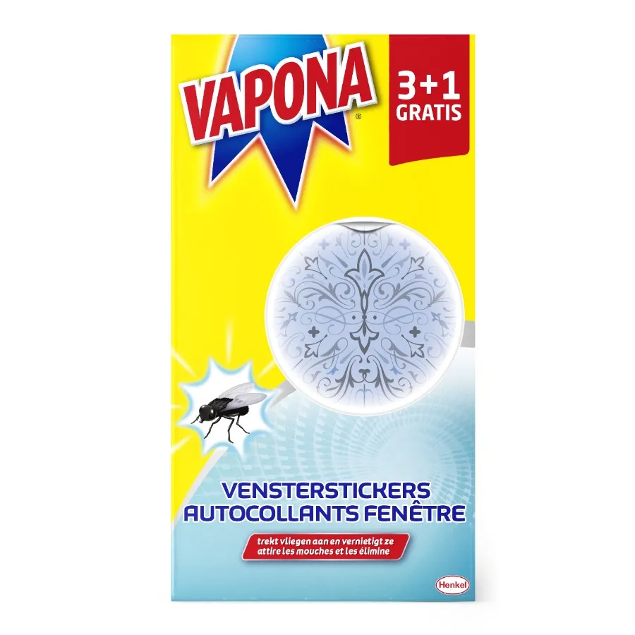 VAPONA VENSTERSTICKER 3+1 GRATIS