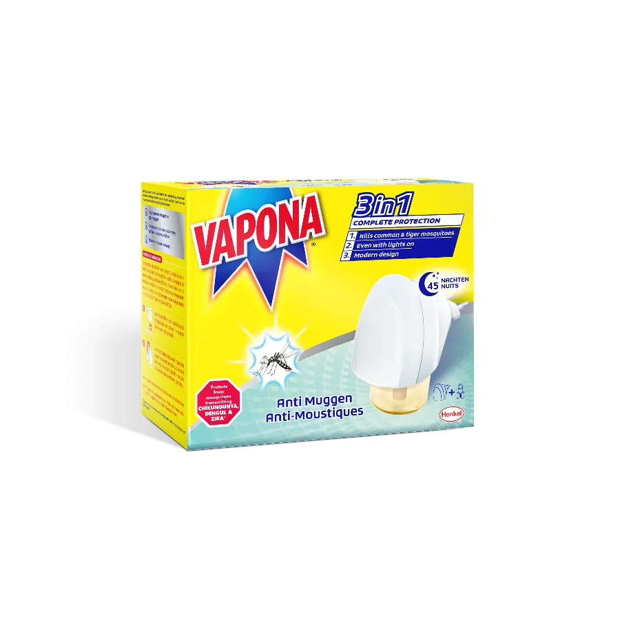 VAPONA ANTI MUG APPARAAT + VLOEIBARE NAVULLING VOOR 45 NACHTEN