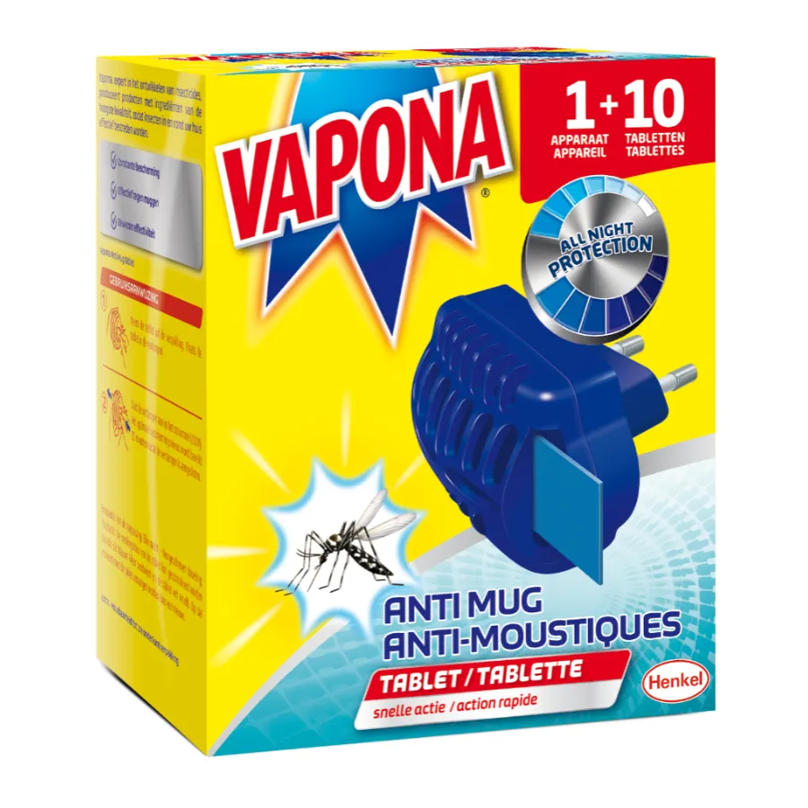 VAPONA ANTI MUG APPARAAT MET 10 TABLETTEN
