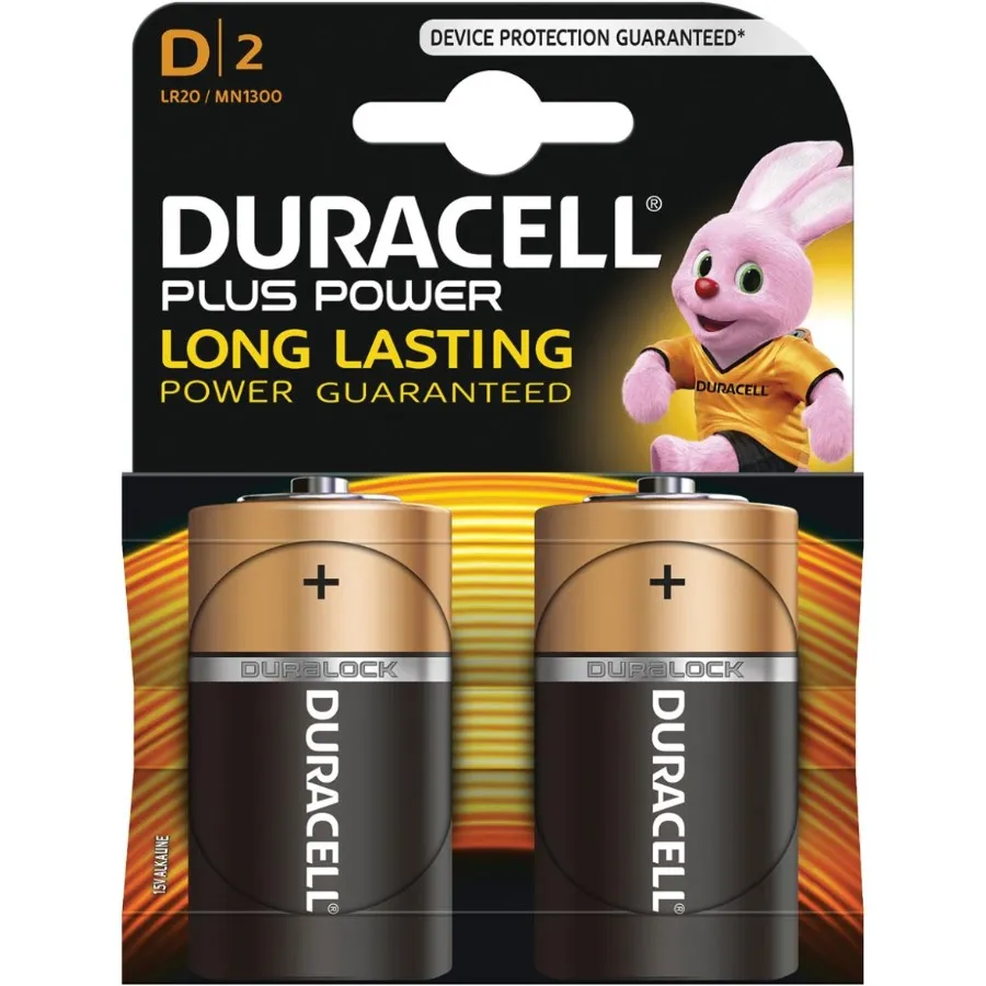 DURACELL PLUS POWER BATTERIJ D - 2 STUKS