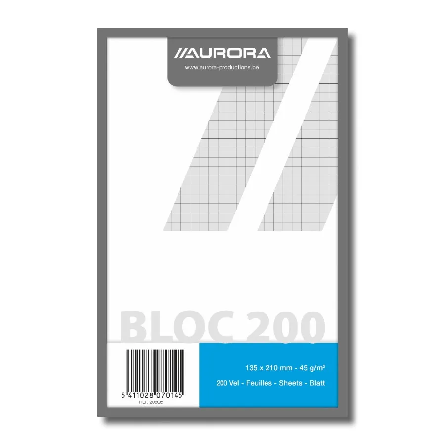 KLADPAPIER BLOK MET RUITJES 13,5X21CM - 200 BLADZIJDEN