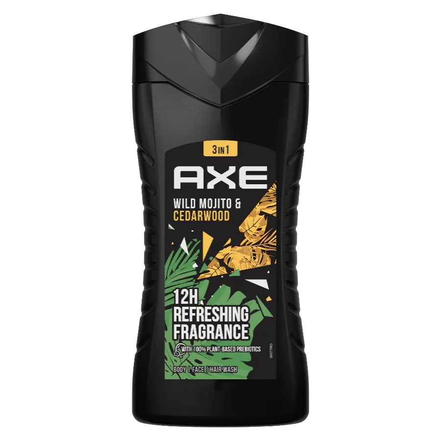 AXE 3IN1 DOUCHE WILD MOJITO & CEDERWOOD 12H REFRESHING FRAGRANCE