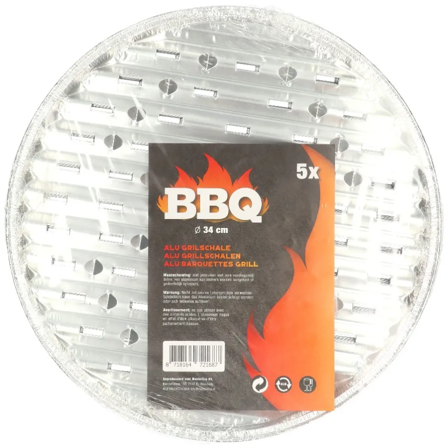 MASTERFIRE BBQ ALU SCHAAL ROND 34CM - 5 STUKS