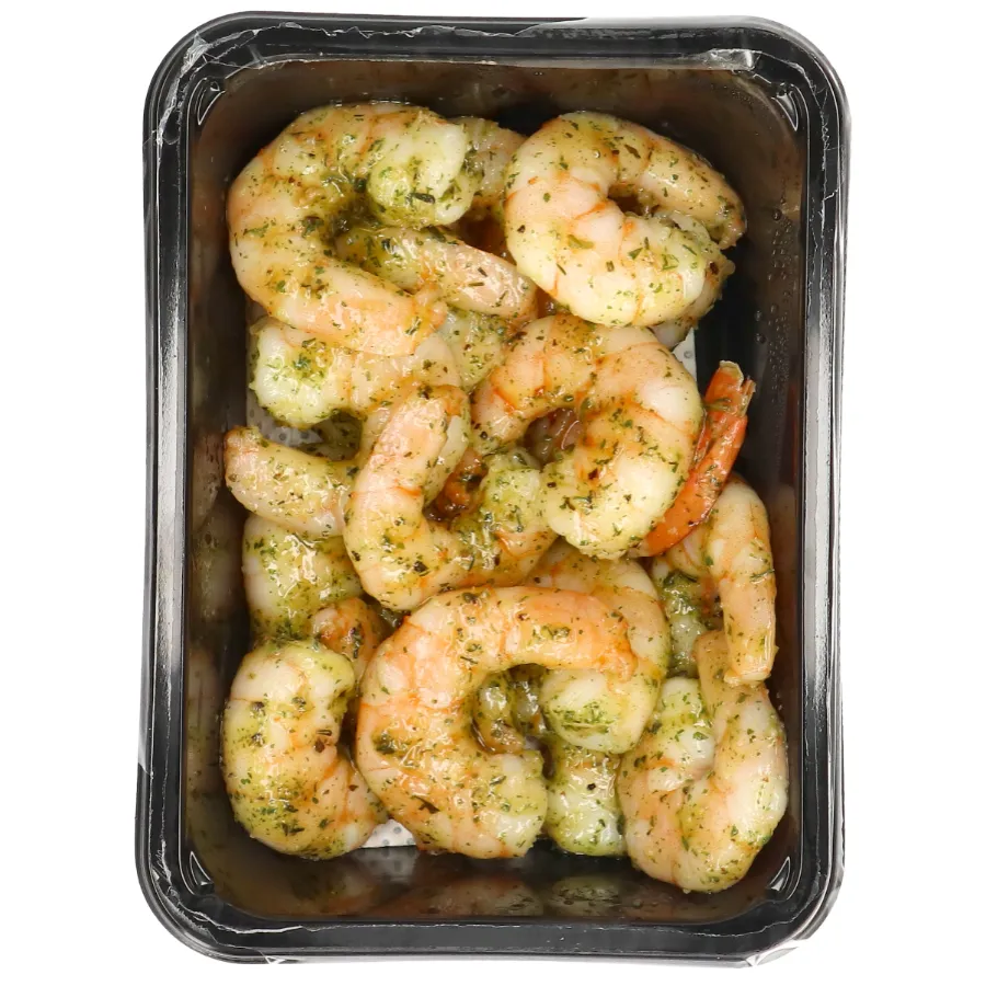 GEMARINEERDE SCAMPI MET GROENE KRUIDEN - HUISBEREID