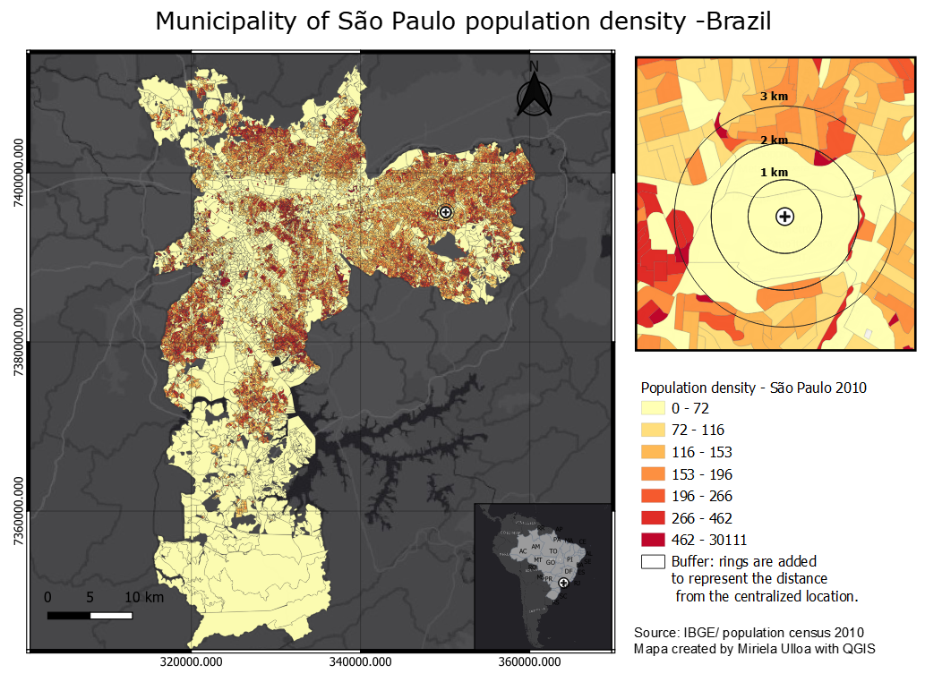 Municip. São Paulo population density Spatialnode