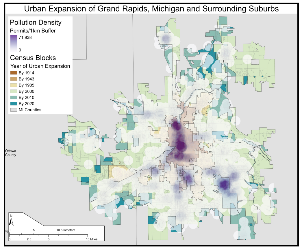 Industrial Sites in Urban Growth Rings | Spatialnode