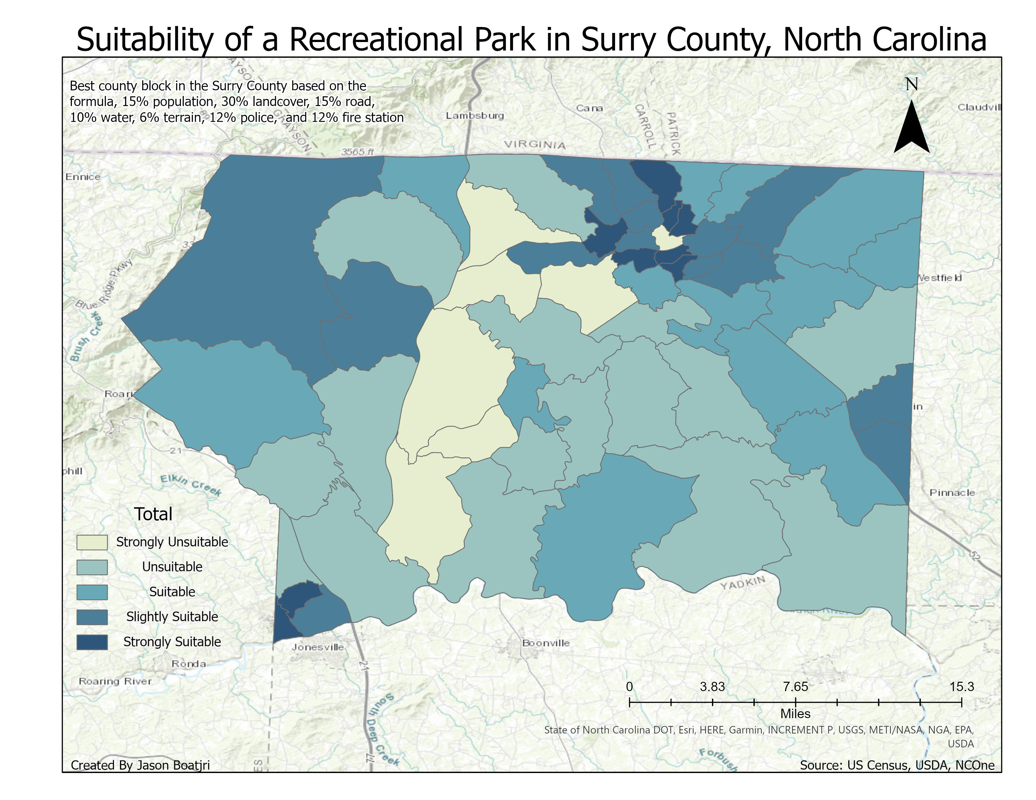Block Group Suitability for Park | Spatialnode