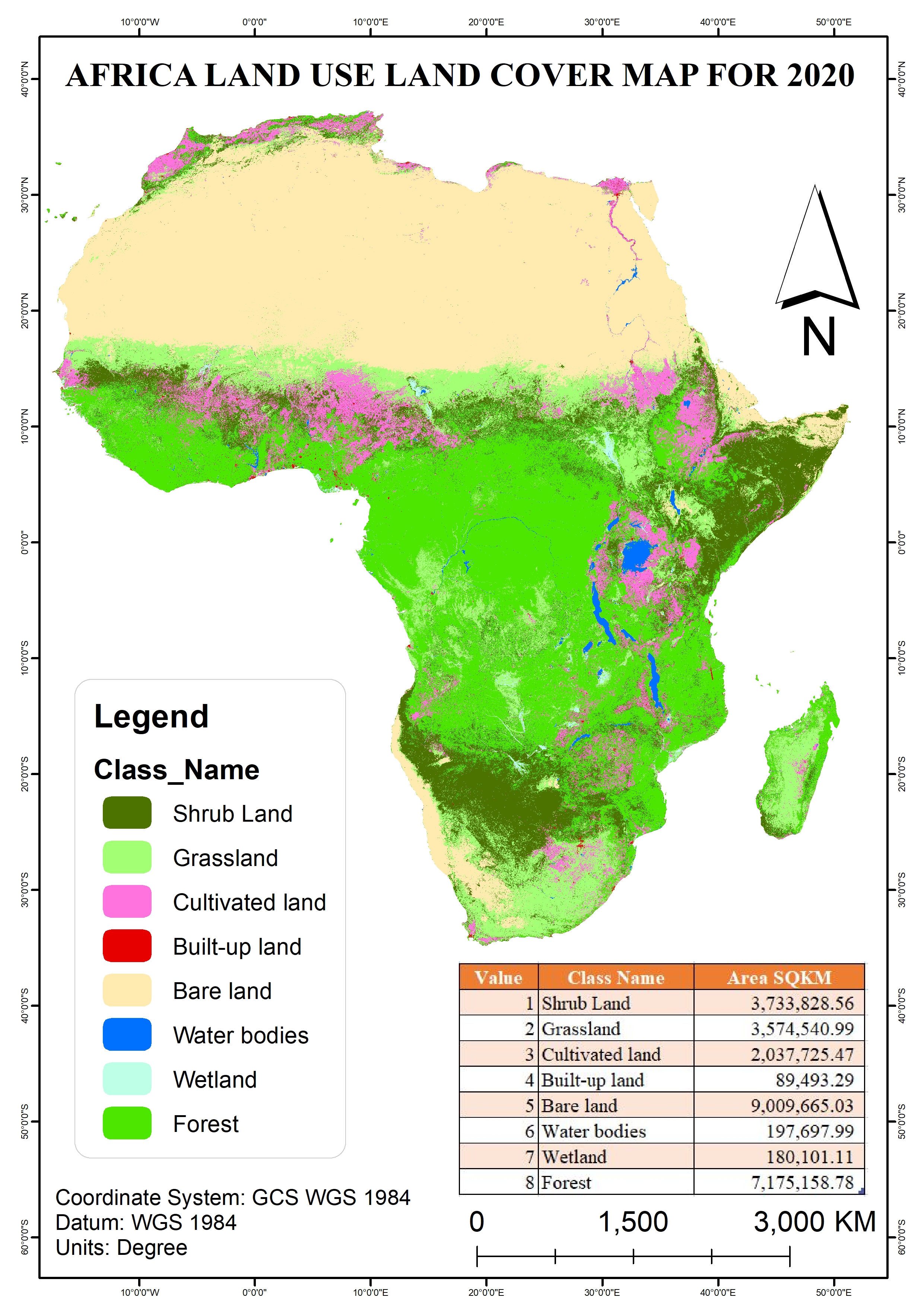 grassland in africa map