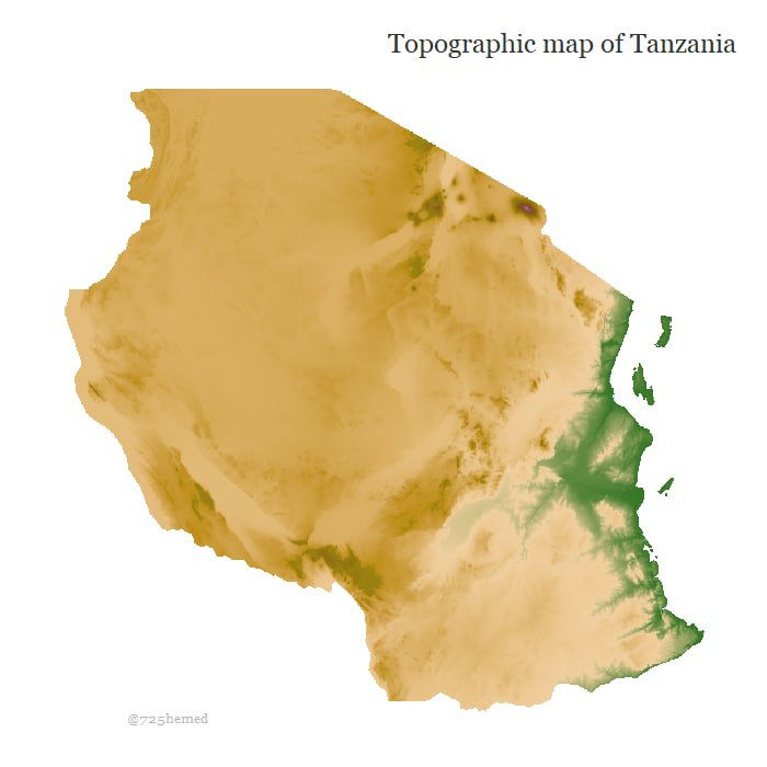 Topography Map of Tanzania | Spatialnode