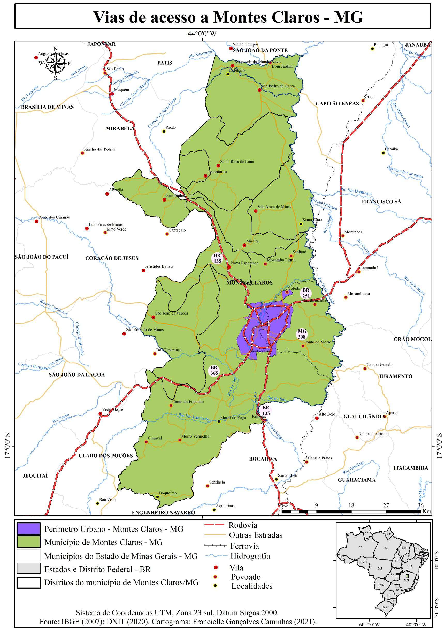Vias de acesso - Montes Claros - MG | Spatialnode