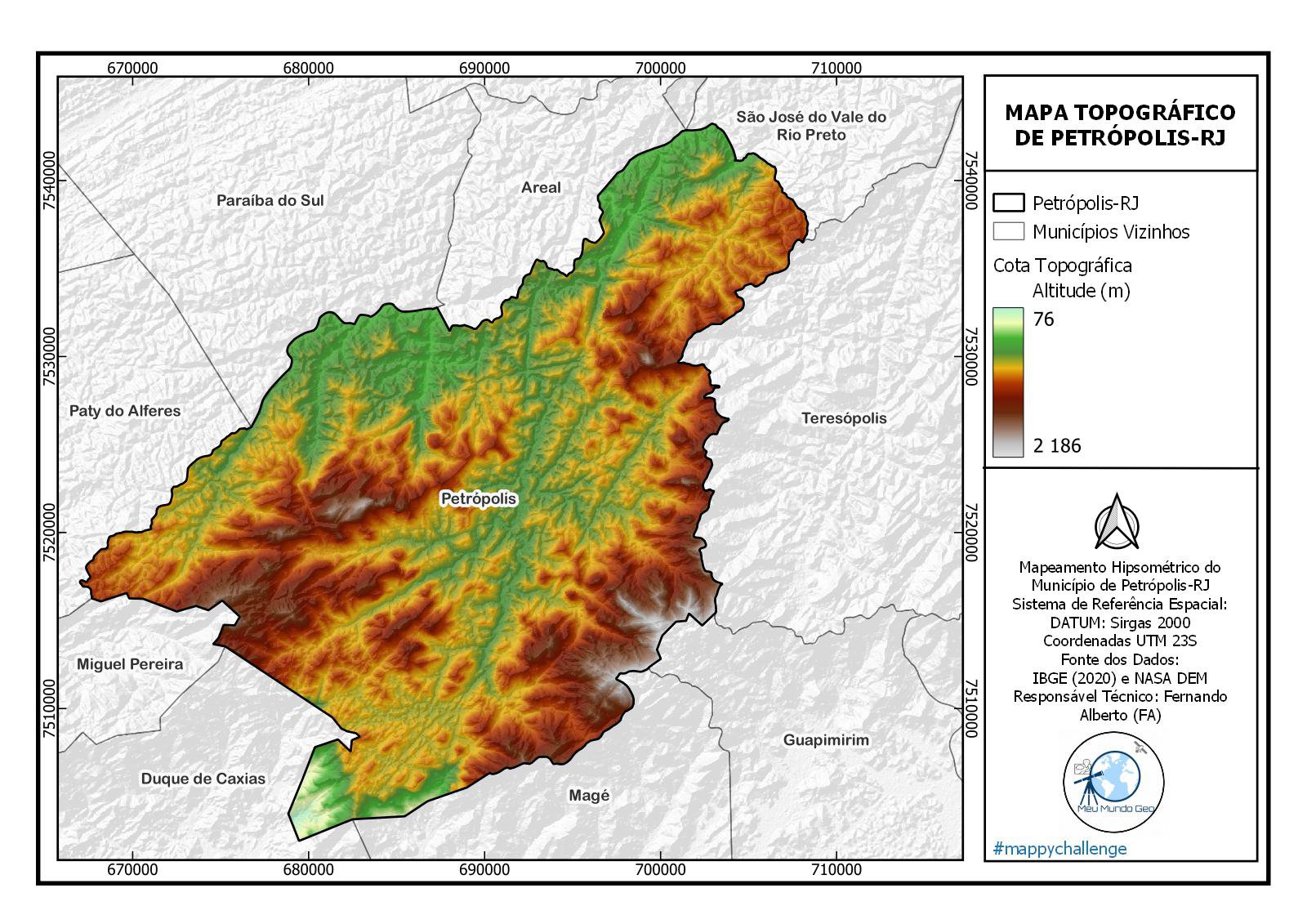 carta topografica petropolis - teresopolis - calibrada