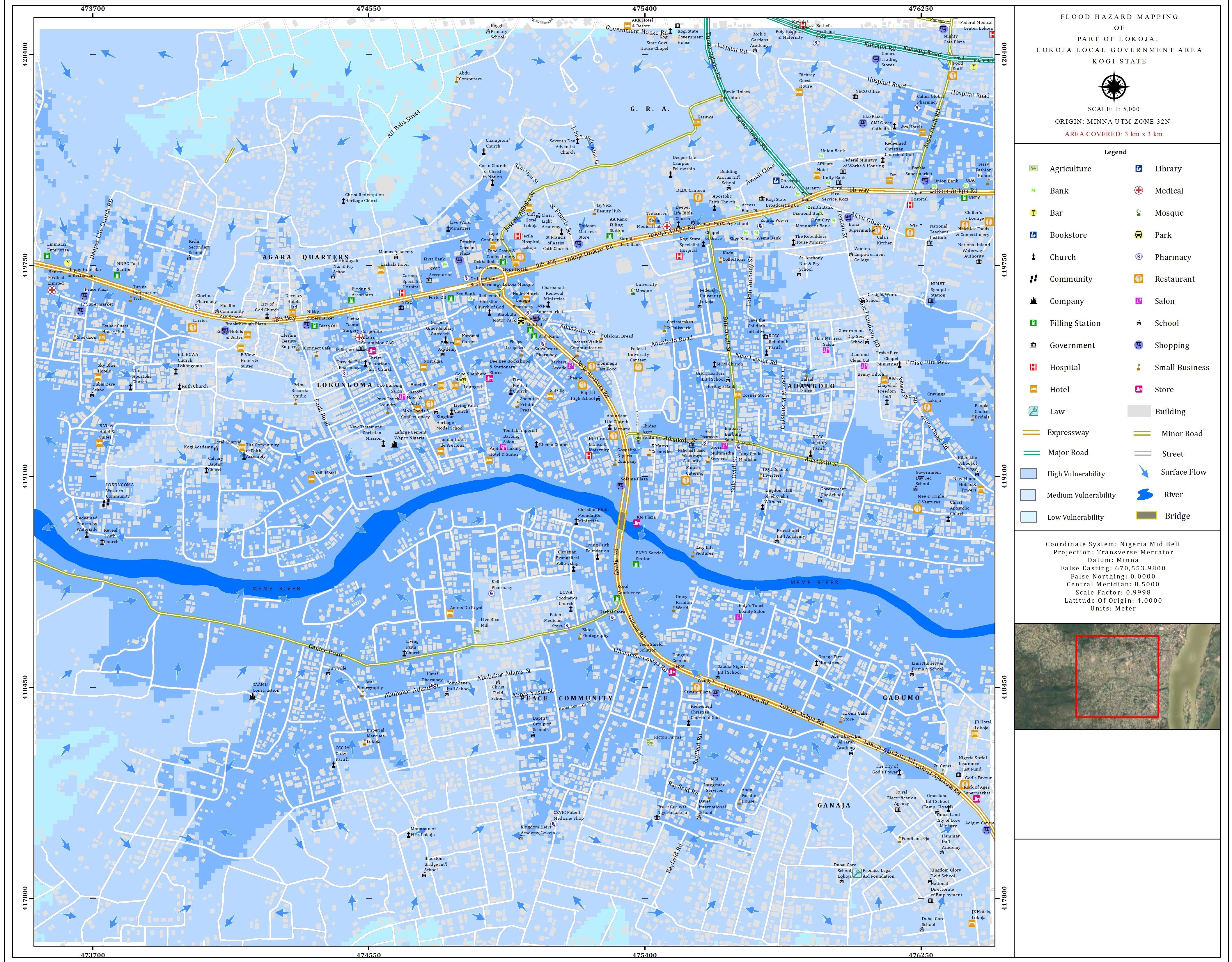 Flood Hazard Map Of A Part Of Lokoja Spatialnode flood-hazard-map-of-a-part-of-lokoja-spatialnode