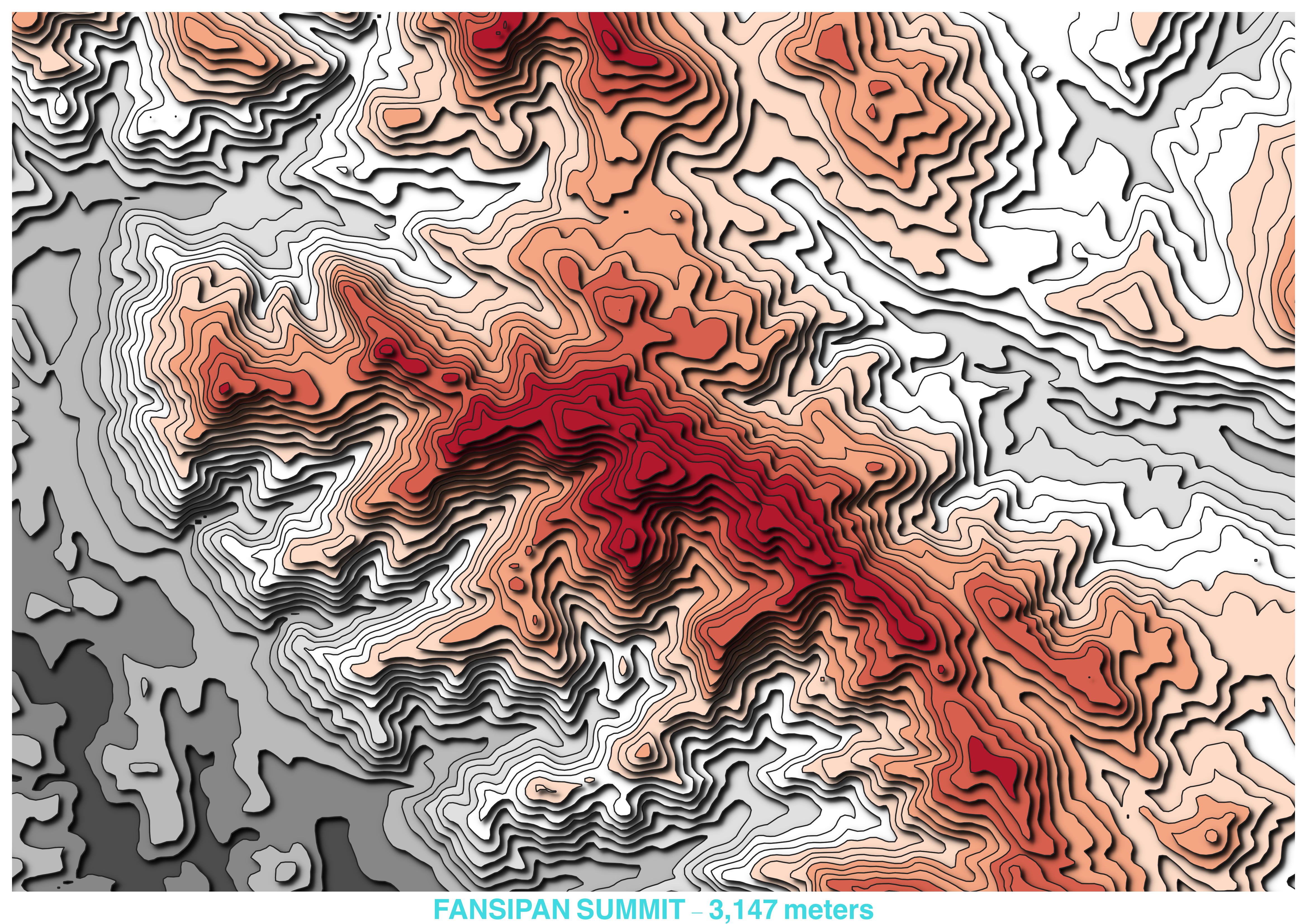 Paper Cut Map - Fansipan Summit, VietNam | Spatialnode