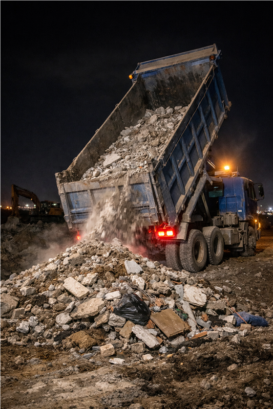 獨家/台南建案爆「廢土黑流」!砂石車深夜亂倒 環保人直指施工單位涉案