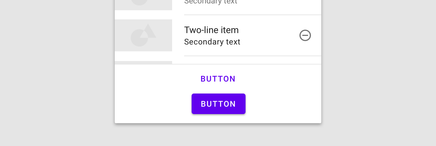 Vertically stacked buttons in a bottom bar