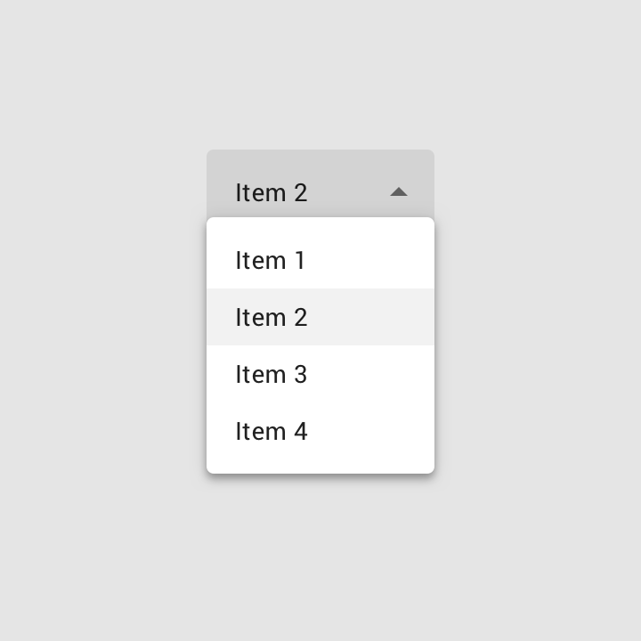Exposed dropdown menu with an item selected