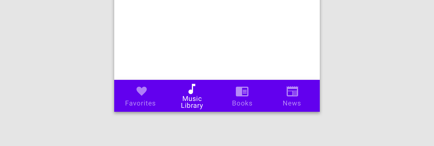 Bottom navigation with 4 destinations, one of which has 2 lines of text