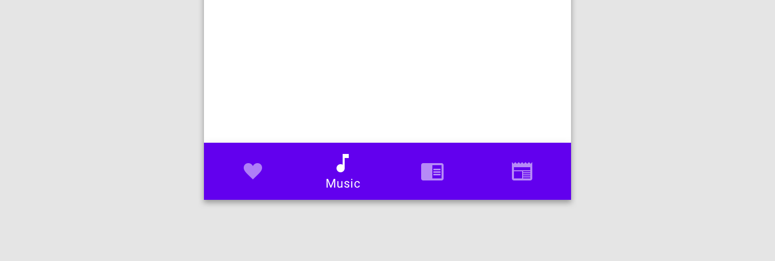 Bottom navigation with 4 destinations, 1 item is active