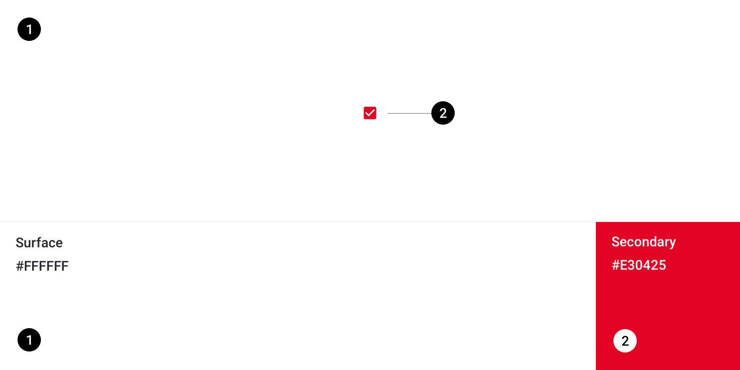 Selected checkbox with Crane’s custom color values applied