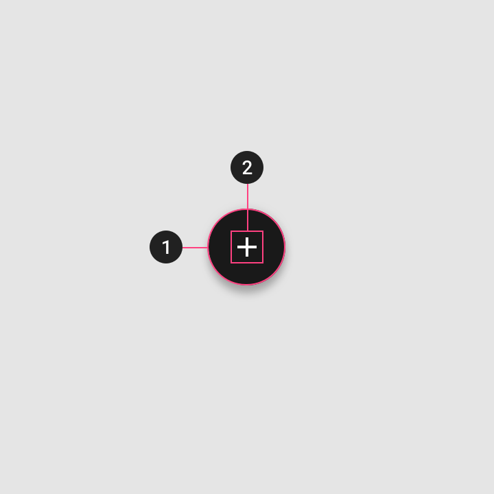 Black circle with a centered white plus icon
