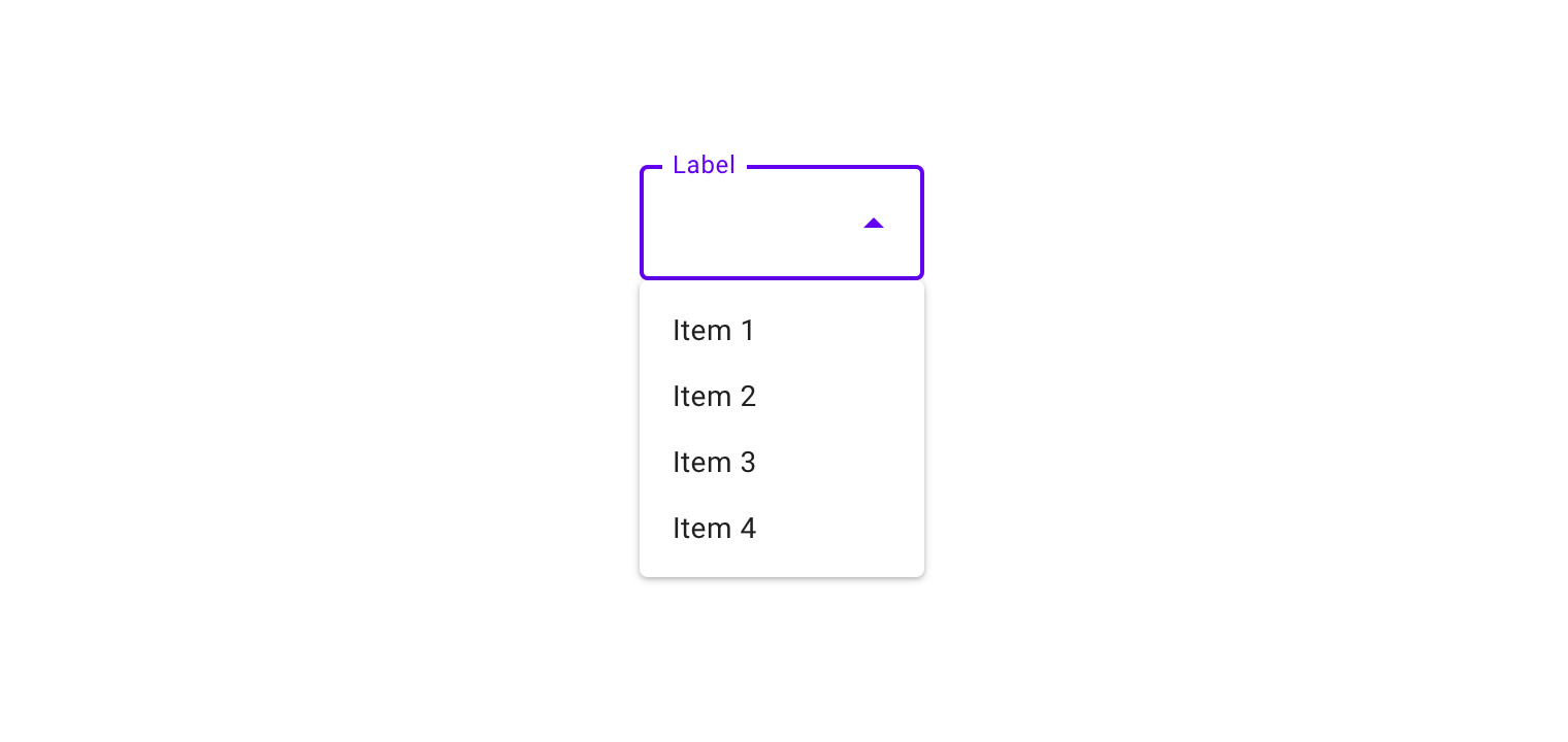 Outlined dropdown menu