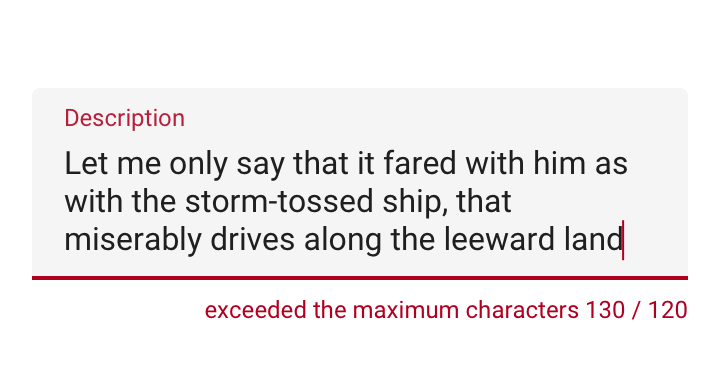 Correct text field example