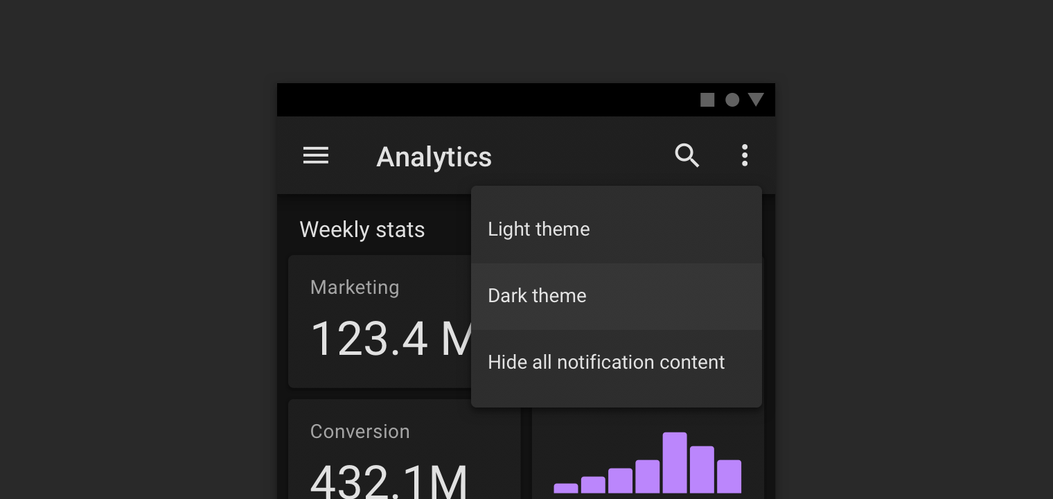 dark theme android studio