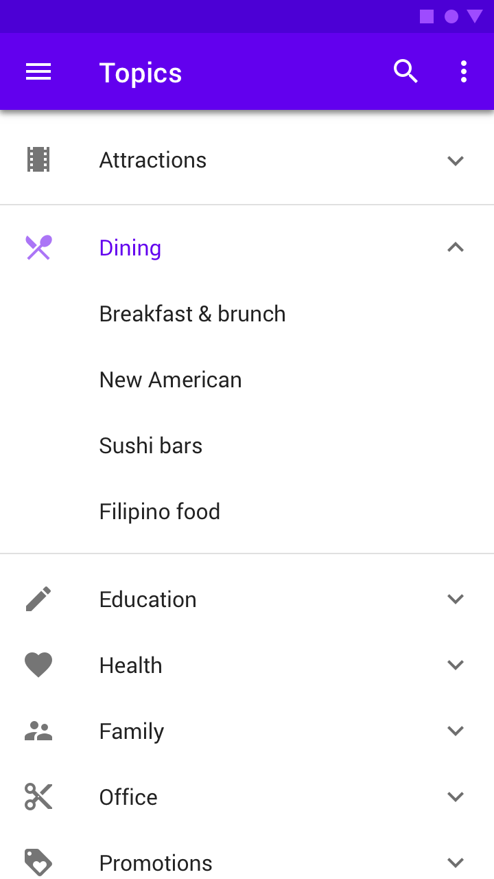 Lists Material Design