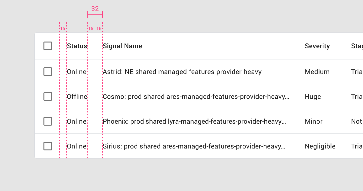 Data Tables Material Design