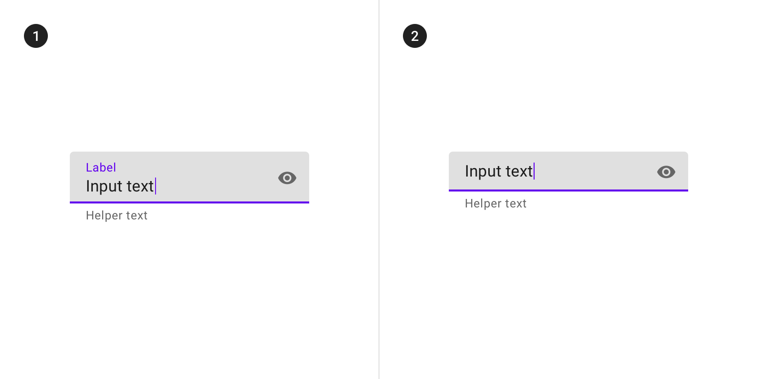 Input text label