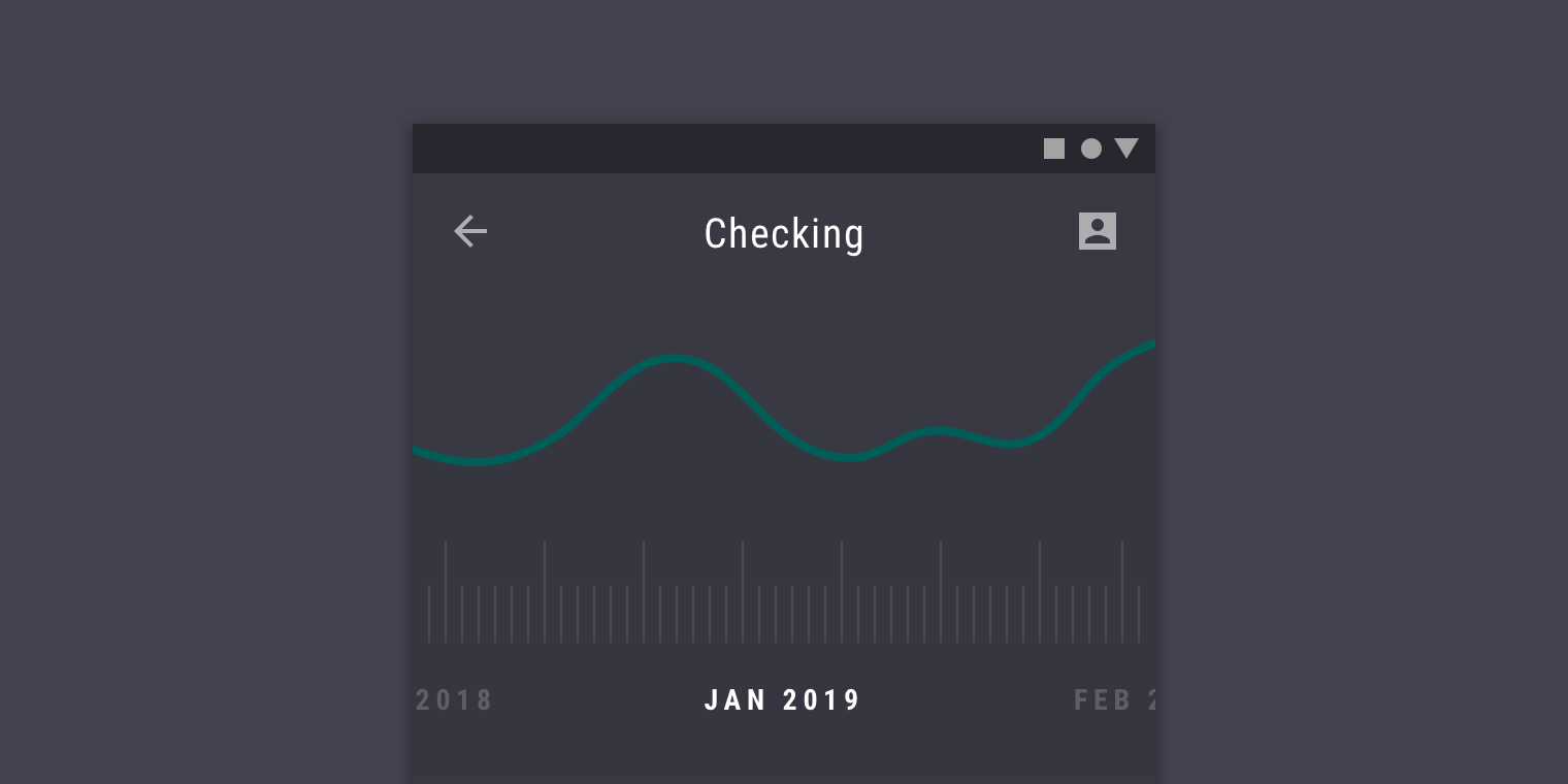 Rally app, checking account graph for January 2019