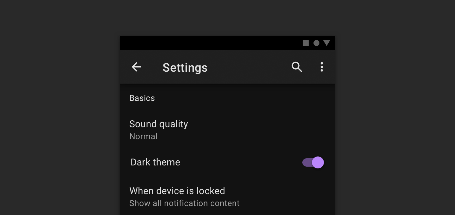 Dark Theme Material Design